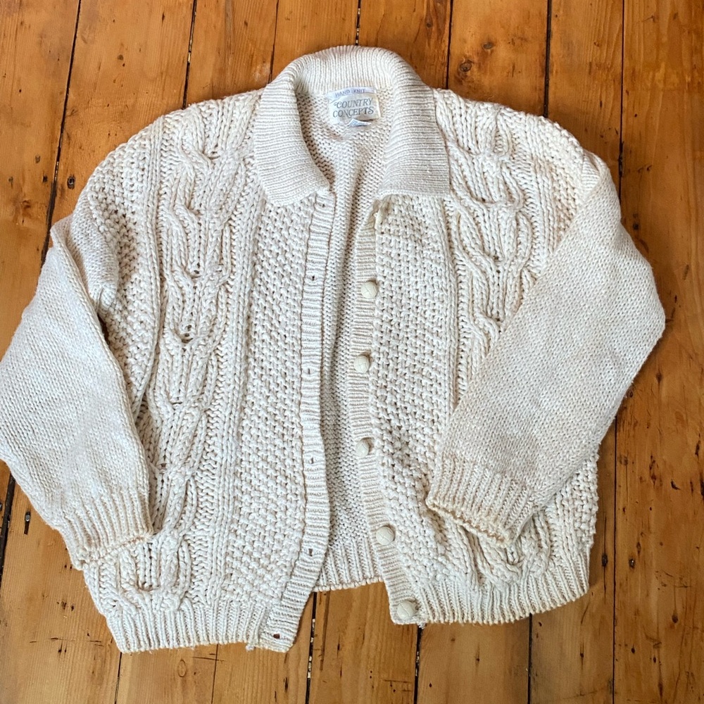 Cream cardigan sweater